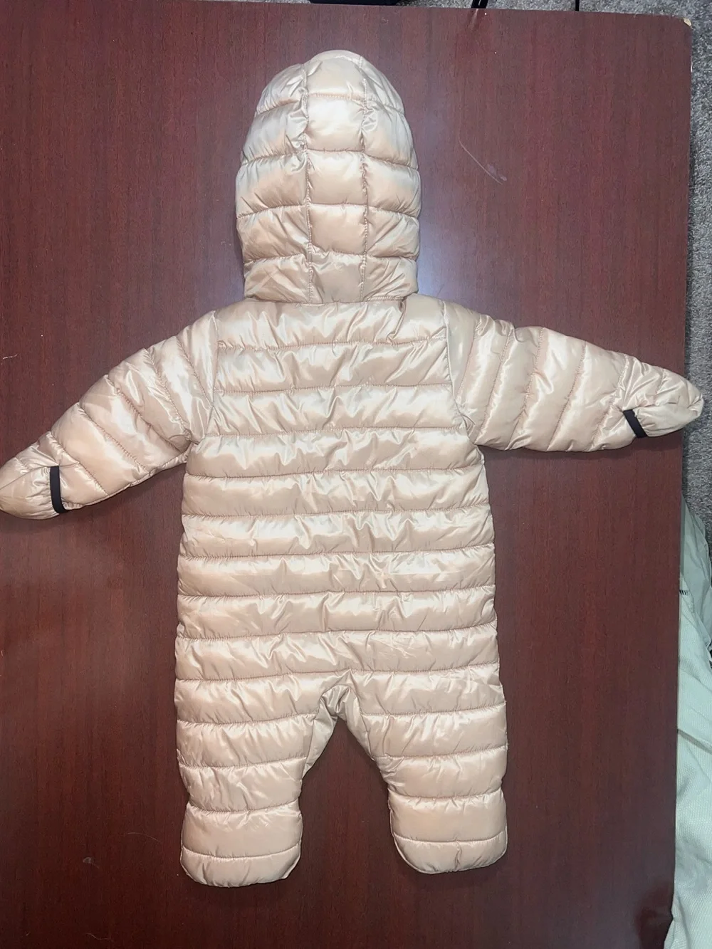 Nike Beige Quilted Baby One-Piece Snowsuit